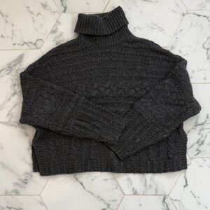 La Ligne Dark Gray Cashmere Turtleneck Sweater
